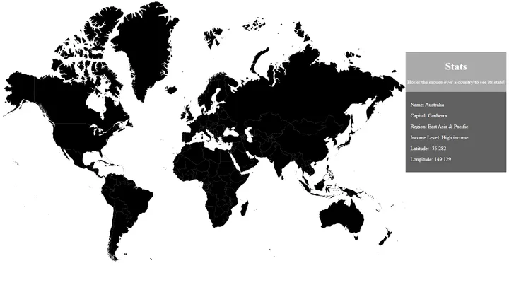 Screenshot of Interactive World Map
