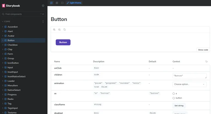 Screenshot of Moon.io Component Design System