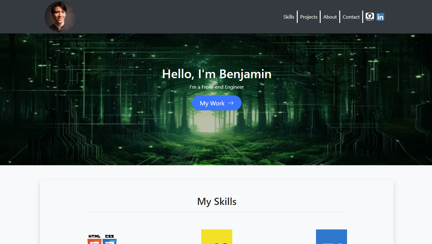 Screenshot of Online Portfolio project